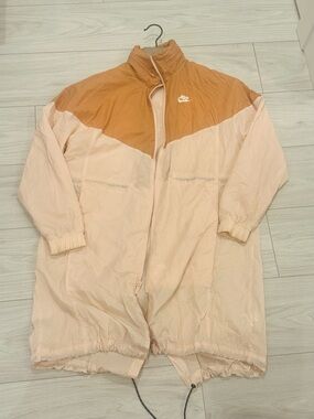 Nike Windrunner Jacket Peach Cream Longline Lightweight Zip Up Size M